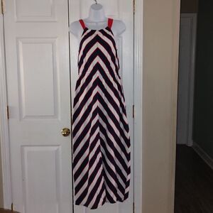 Ladies Gymboree red white blue  maxi dress  Sz 10